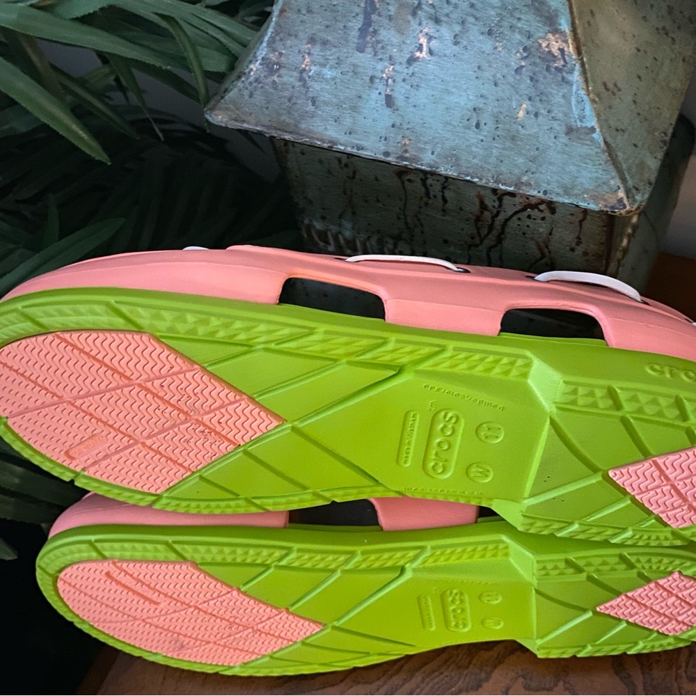 Crocs Beach Line Melon and Volt Boat Shoes - Picture 8 of 9